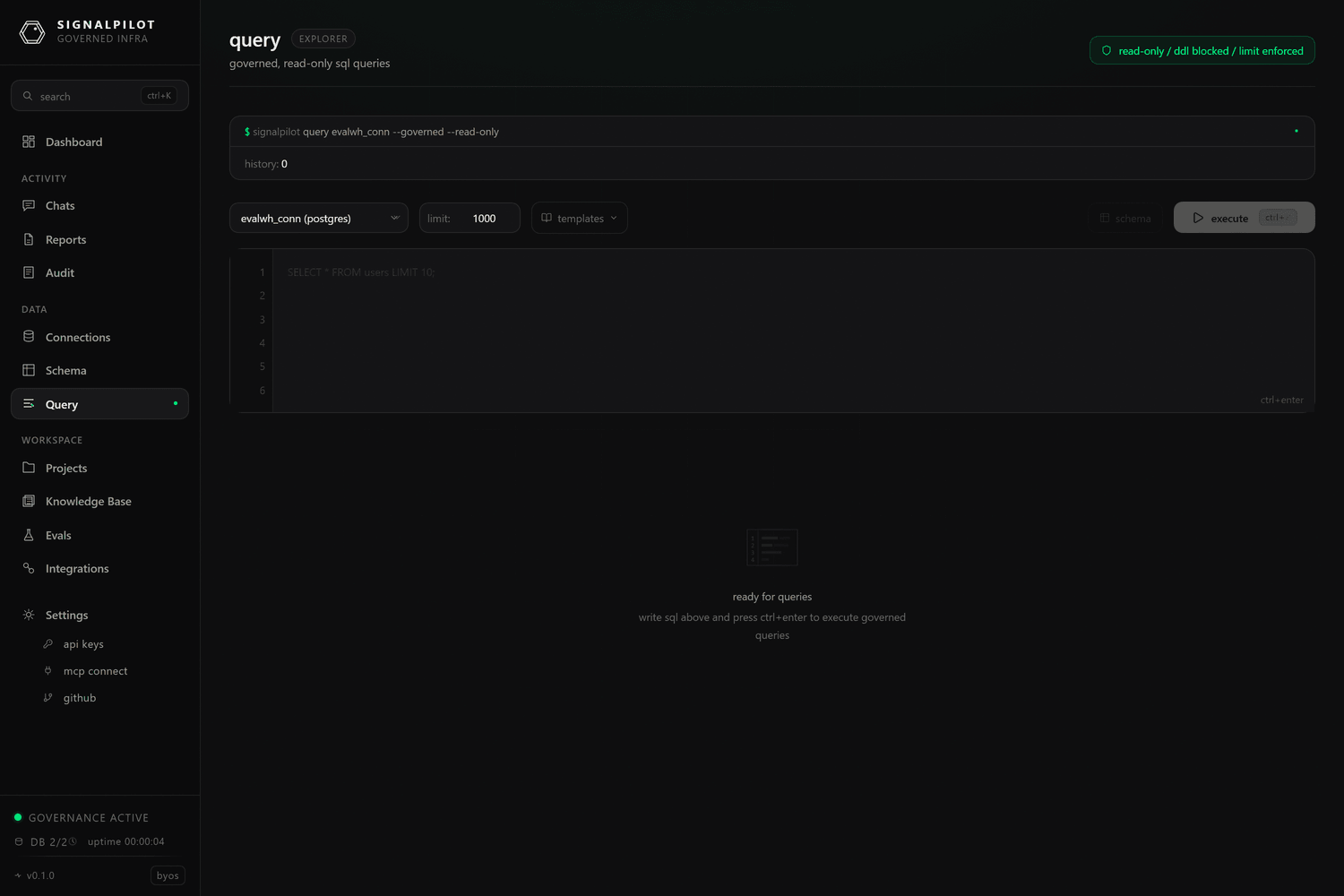 The query console